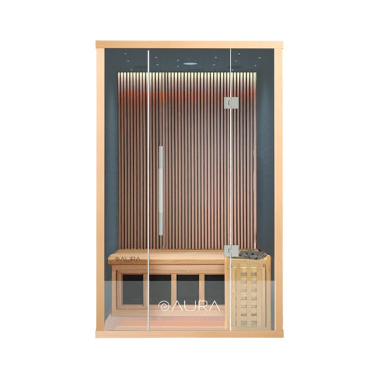 Aura Traditional 2 Sauna Interior – 6.0KW Harvia Heater & Surround Sound