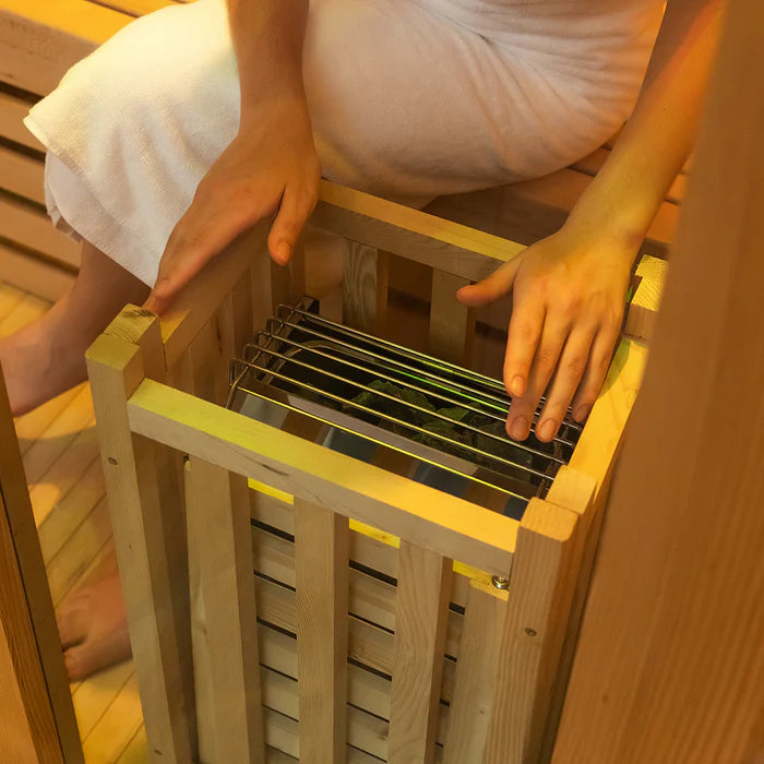 Aura Traditional 1 Sauna – Premium Hemlock Wood with Custom Lighting & Heater